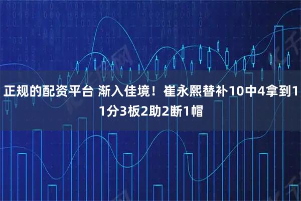正规的配资平台 渐入佳境！崔永熙替补10中4拿到11分3板2助2断1帽